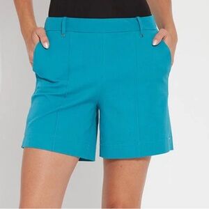 NWT Lysse Blue Green Amanda Stretch Twill Short Size Small MSRP $88